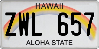 HI license plate ZWL657