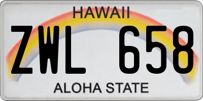 HI license plate ZWL658