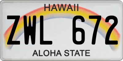 HI license plate ZWL672