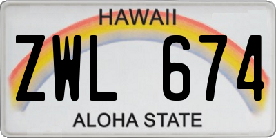 HI license plate ZWL674