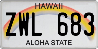 HI license plate ZWL683