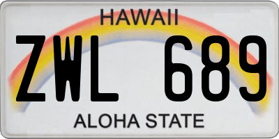 HI license plate ZWL689