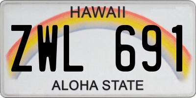 HI license plate ZWL691