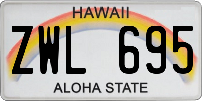 HI license plate ZWL695