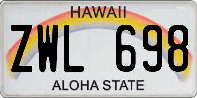 HI license plate ZWL698
