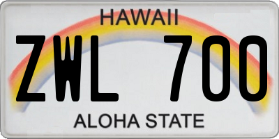 HI license plate ZWL700