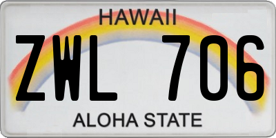 HI license plate ZWL706