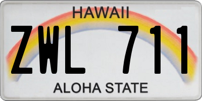 HI license plate ZWL711