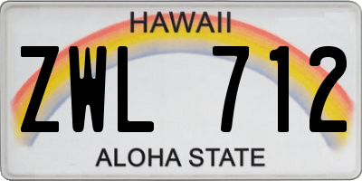 HI license plate ZWL712