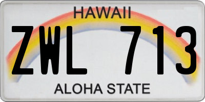 HI license plate ZWL713
