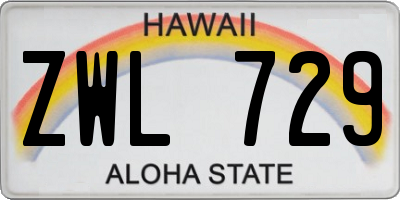 HI license plate ZWL729
