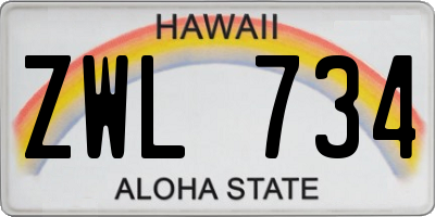 HI license plate ZWL734