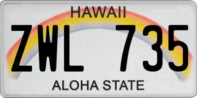 HI license plate ZWL735