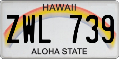 HI license plate ZWL739