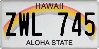 HI license plate ZWL745