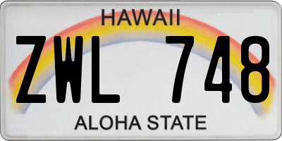 HI license plate ZWL748