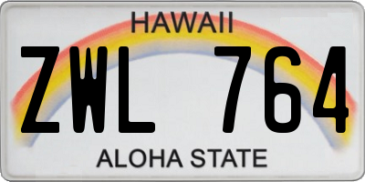 HI license plate ZWL764