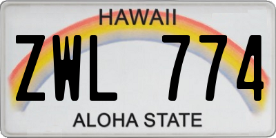 HI license plate ZWL774