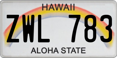 HI license plate ZWL783