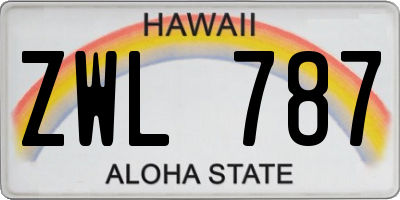 HI license plate ZWL787