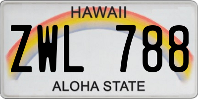 HI license plate ZWL788