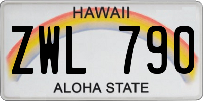 HI license plate ZWL790