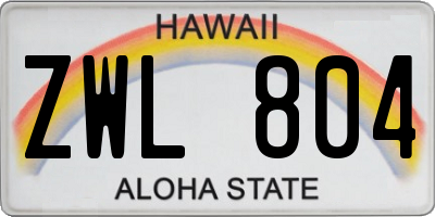 HI license plate ZWL804