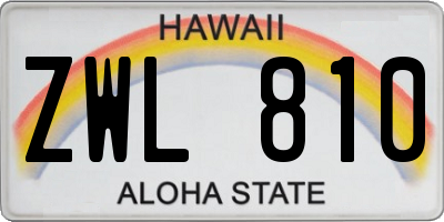 HI license plate ZWL810