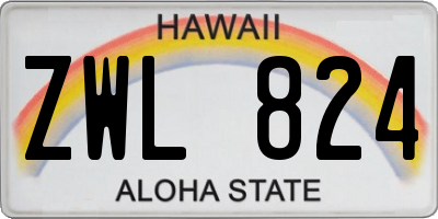 HI license plate ZWL824