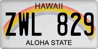 HI license plate ZWL829