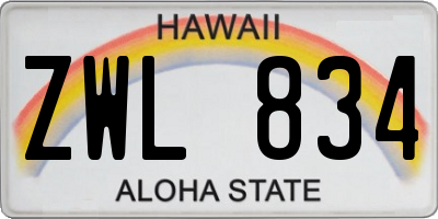 HI license plate ZWL834