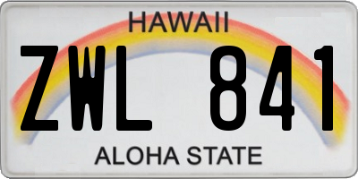 HI license plate ZWL841