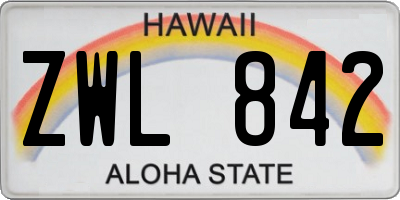 HI license plate ZWL842