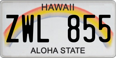 HI license plate ZWL855