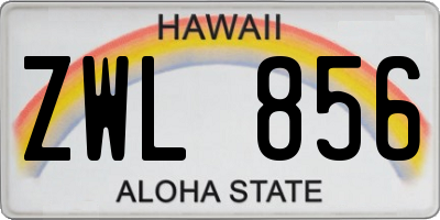 HI license plate ZWL856