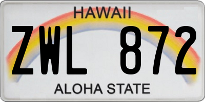 HI license plate ZWL872