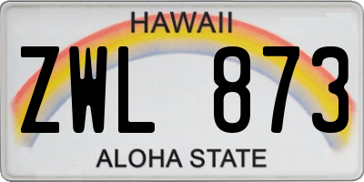 HI license plate ZWL873