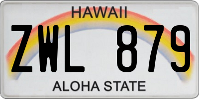 HI license plate ZWL879