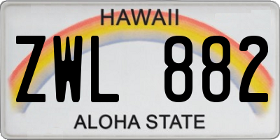 HI license plate ZWL882