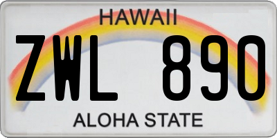 HI license plate ZWL890