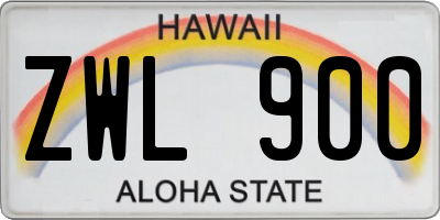 HI license plate ZWL900