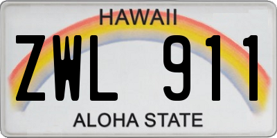 HI license plate ZWL911
