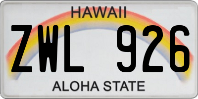 HI license plate ZWL926