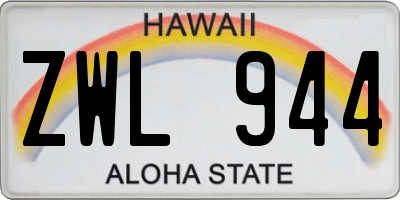 HI license plate ZWL944