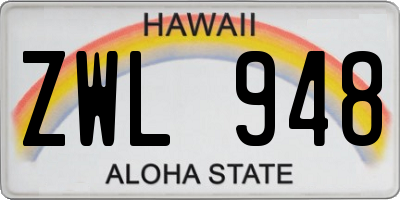 HI license plate ZWL948