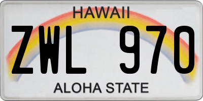 HI license plate ZWL970