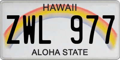 HI license plate ZWL977