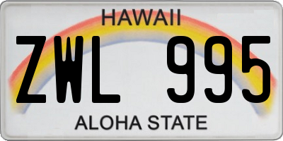 HI license plate ZWL995