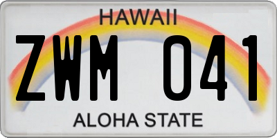 HI license plate ZWM041