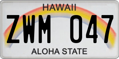 HI license plate ZWM047